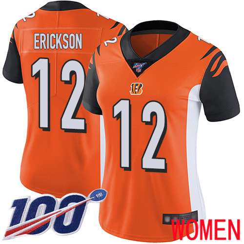 Cincinnati Bengals Limited Orange Women Alex Erickson Alternate Jersey NFL Footballl #12 100th Season Vapor Untouchable